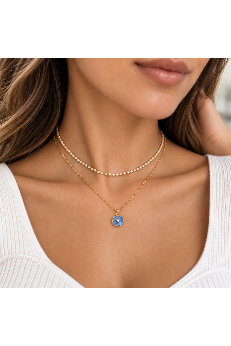Gold Tone Swirl Heart Necklace, Alternate, color, Gold