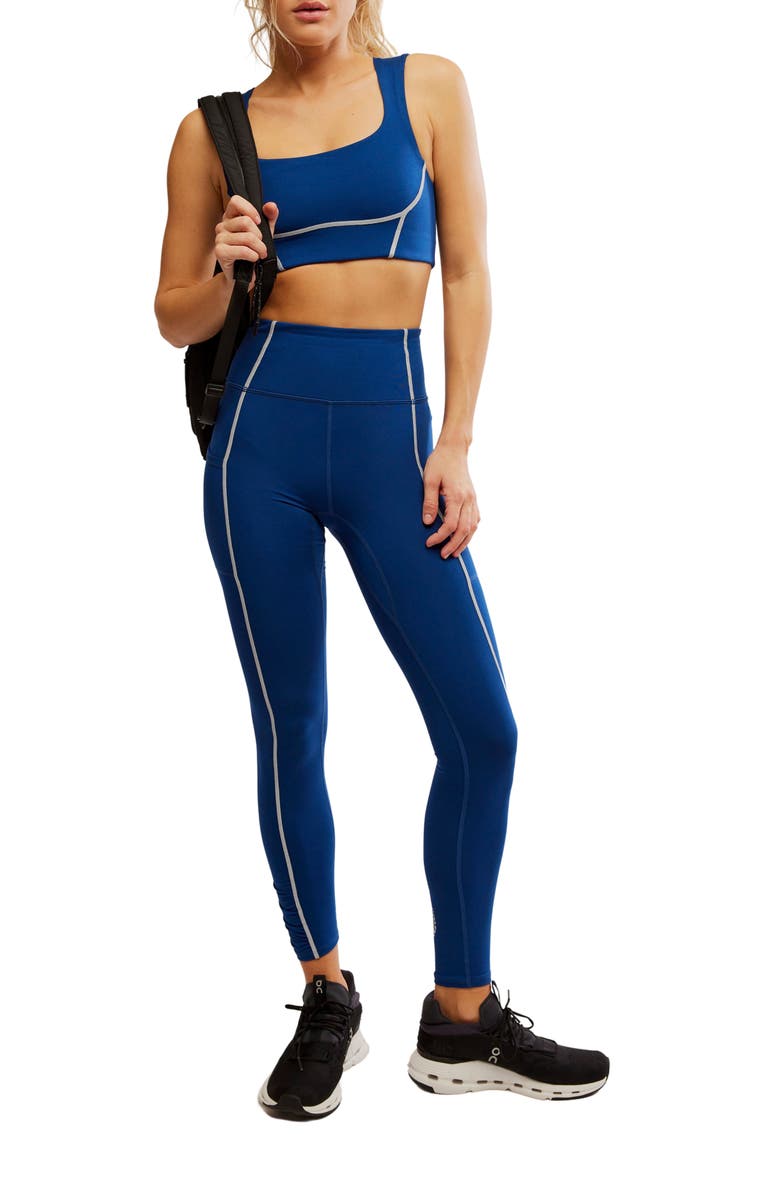 Free People FP Movement You're a Peach Sports Bra, Alternate, color, Black Grape