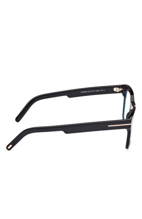 Tom Ford 52mm Square Blue Light Blocking Optical Glasses In Black