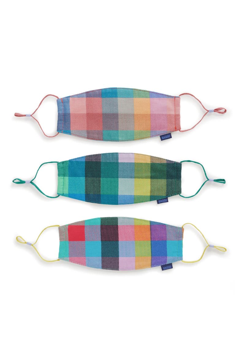 Assorted 3-Pack Organic Cotton Adult Face Masks, Main, color, MADRAS MIX