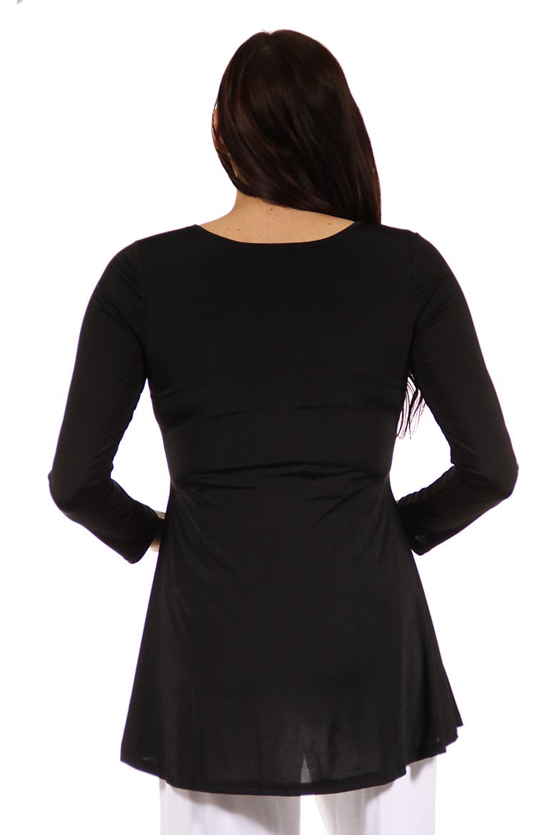 Flared Long Sleeve Henley Maternity Top, Alternate, color, Black