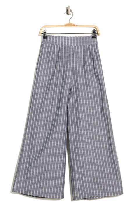 Renee C Stripe Linen & Cotton Wide Leg Pants