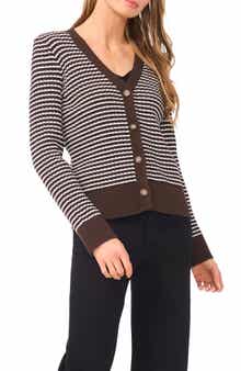 Halogen® Stripe V-Neck Cardigan