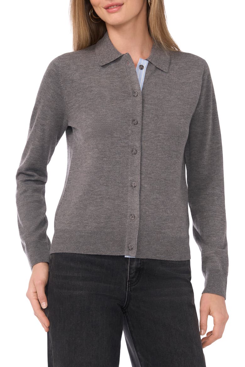 Polo Cardigan, Main, color, GRAVEL GREY