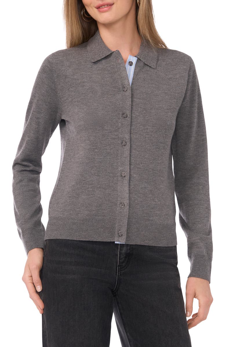 1.STATE Polo Cardigan, Main, color, Gravel Grey