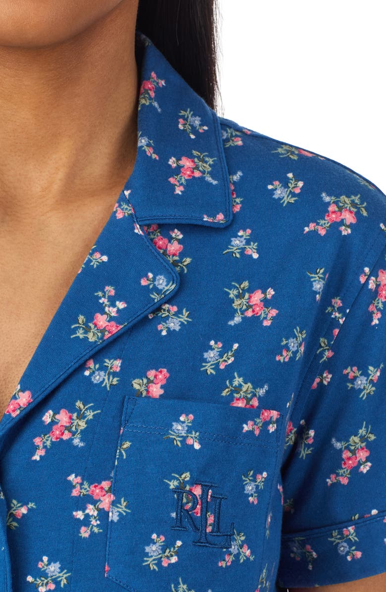 Lauren Ralph Lauren Floral Cotton Blend Crop Pajamas, Alternate, color, 