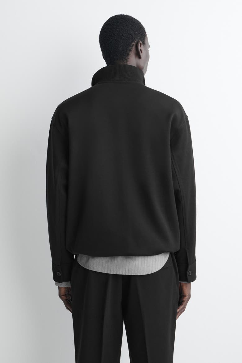 Wool-jersey Mock-neck Sweater, Alternate, color, BLACK