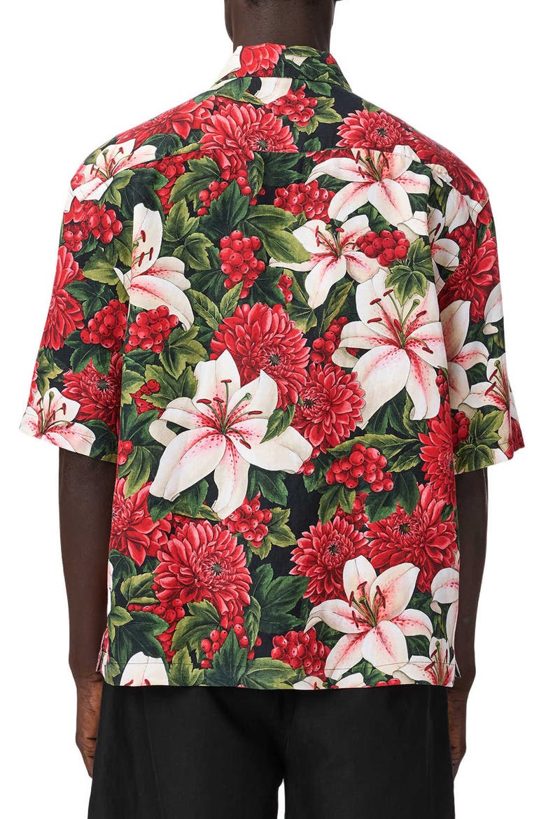 Hokkaido Floral Camp Shirt, Alternate, color, RED