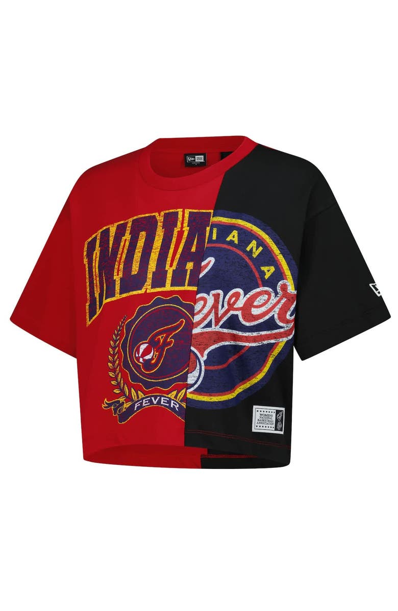 New Era Women's New Era Red Indiana Fever Team Split Cropped Boxy T-Shirt, Alternate, color, Red