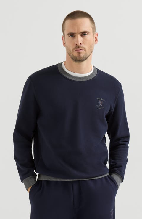 Cotton French terry sweatshirt with embroidery