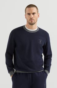 Brunello Cucinelli Cotton French terry sweatshirt with embroidery