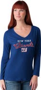 G-III 4HER BY CARL BANKS Women's G-III 4Her by Carl Banks Royal New York Giants Post Season Long Sleeve V-Neck T-Shirt