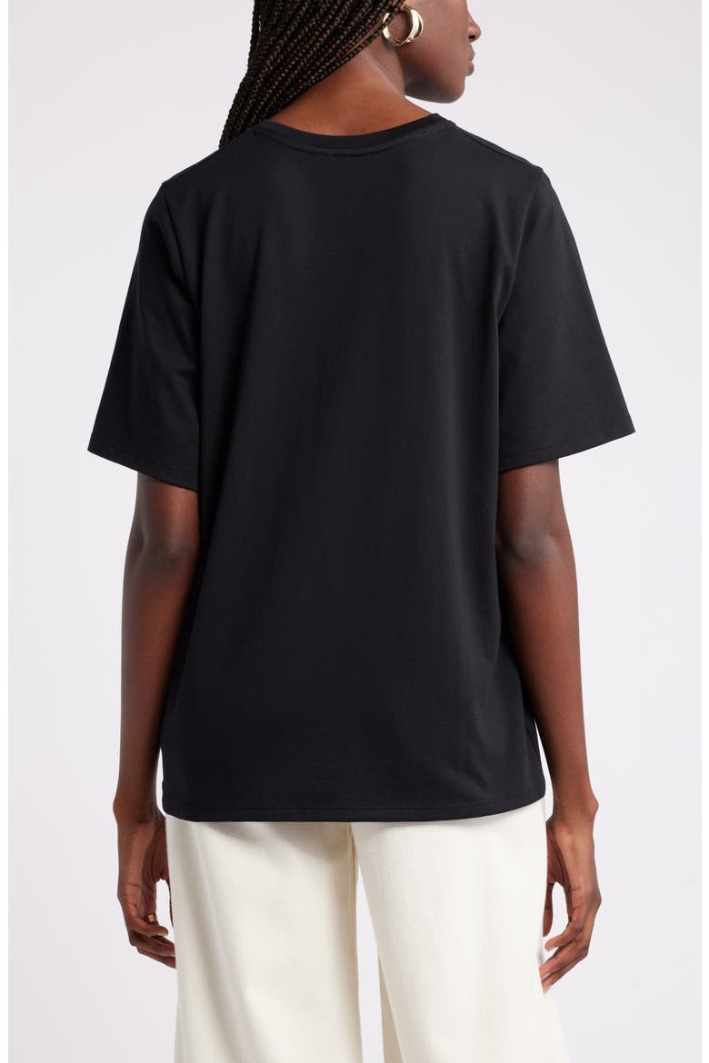 Relaxed Fit Pima Cotton Crewneck T-Shirt, Alternate, color, BLACK