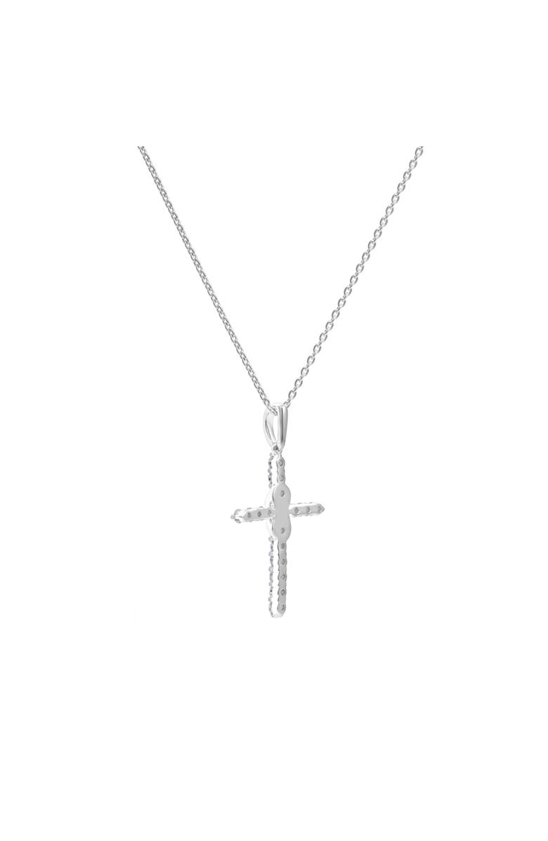 LuvMyJewelry Isola 14K Gold Diamond Cross Pendant - 0.24 ct, Alternate, color, 14K White Gold