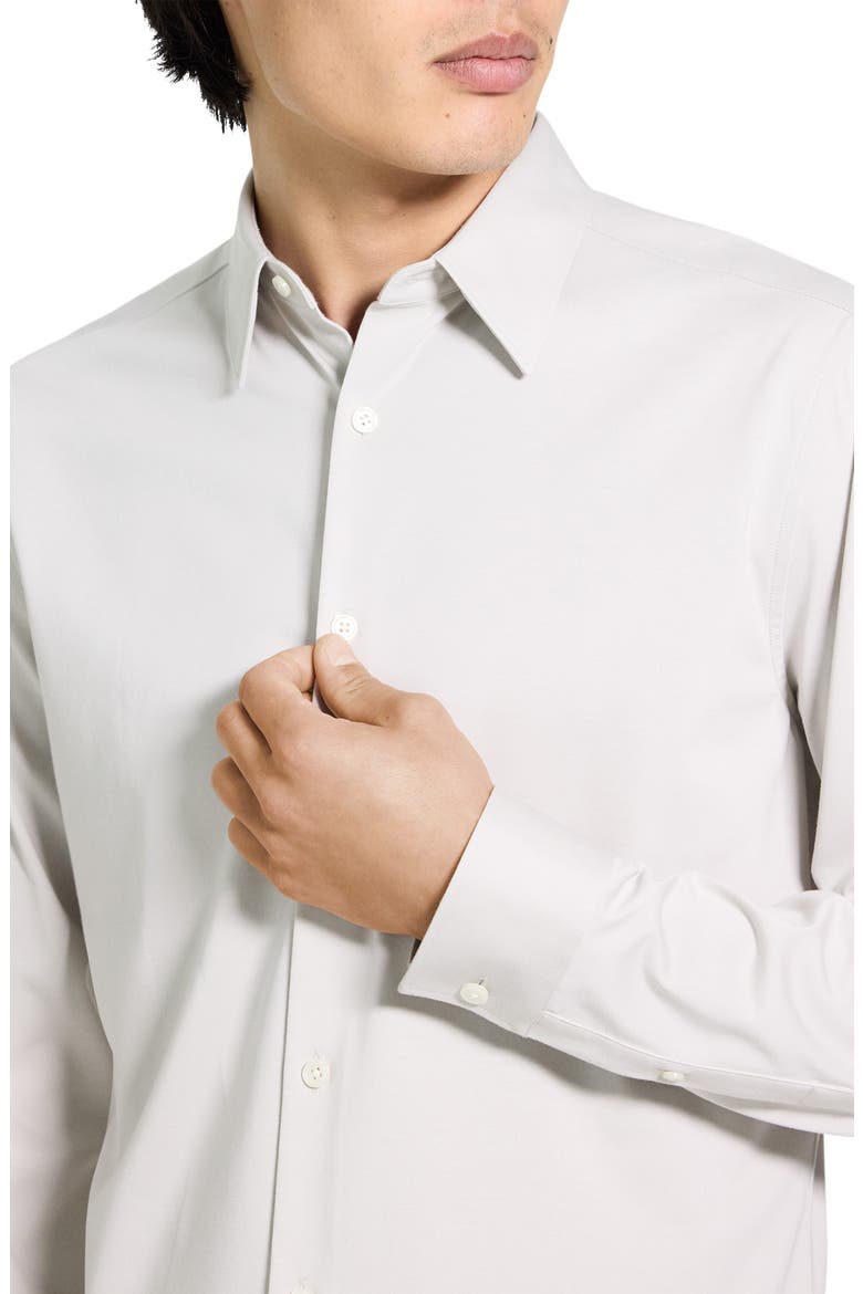 Sylvain ND Structure Knit Button-Up Shirt, Alternate, color, SILVER CLOUD - UQA