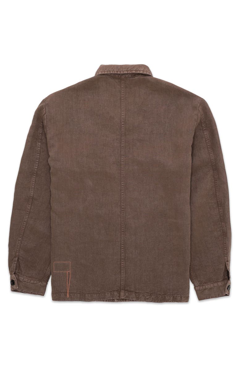 Fortela Helvetica Linen Overshirt, Alternate, color, Brown