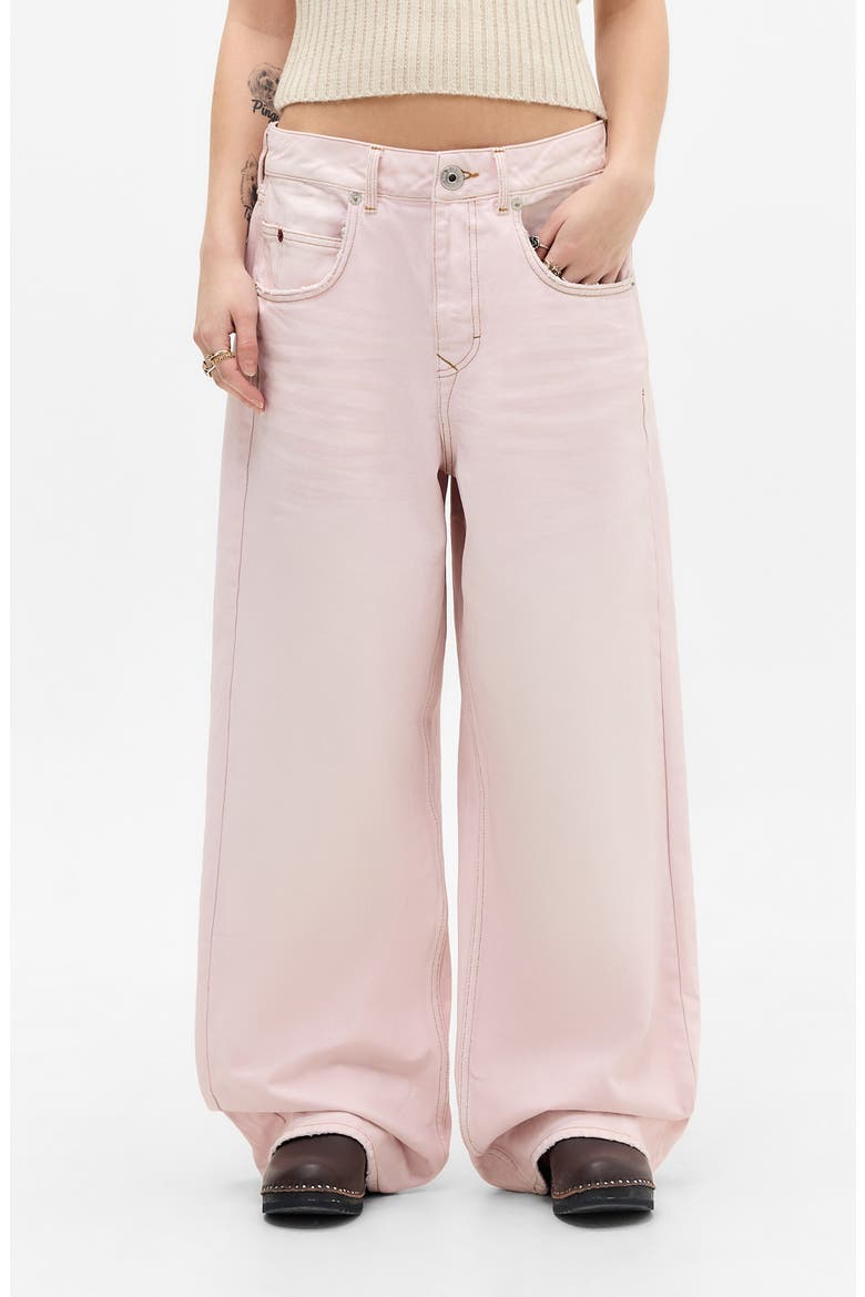 Jaya Baggy Wide Leg Jeans, Main, color, PINK