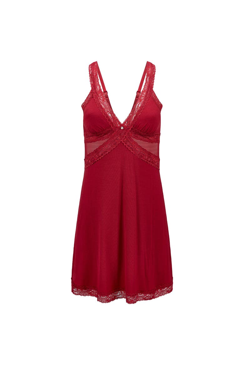 Adore Me Primrose Slip Dress, Alternate, color, Dark Red