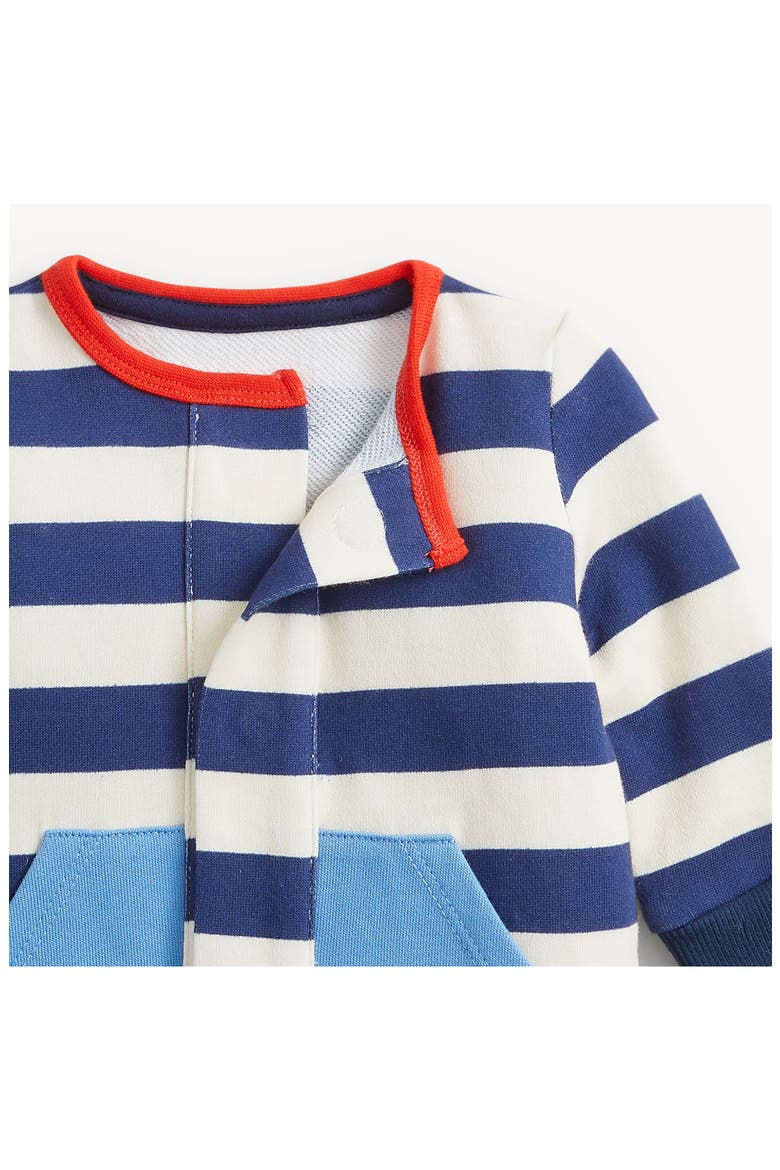 Kids' Striped French Terry Romper, Alternate, color, BLUE