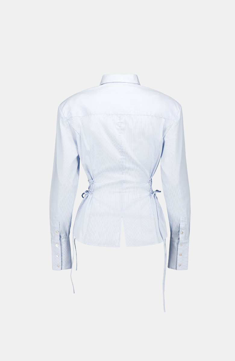 SAEMDI Faux Tie Shirt, Alternate, color, Light Blue / White