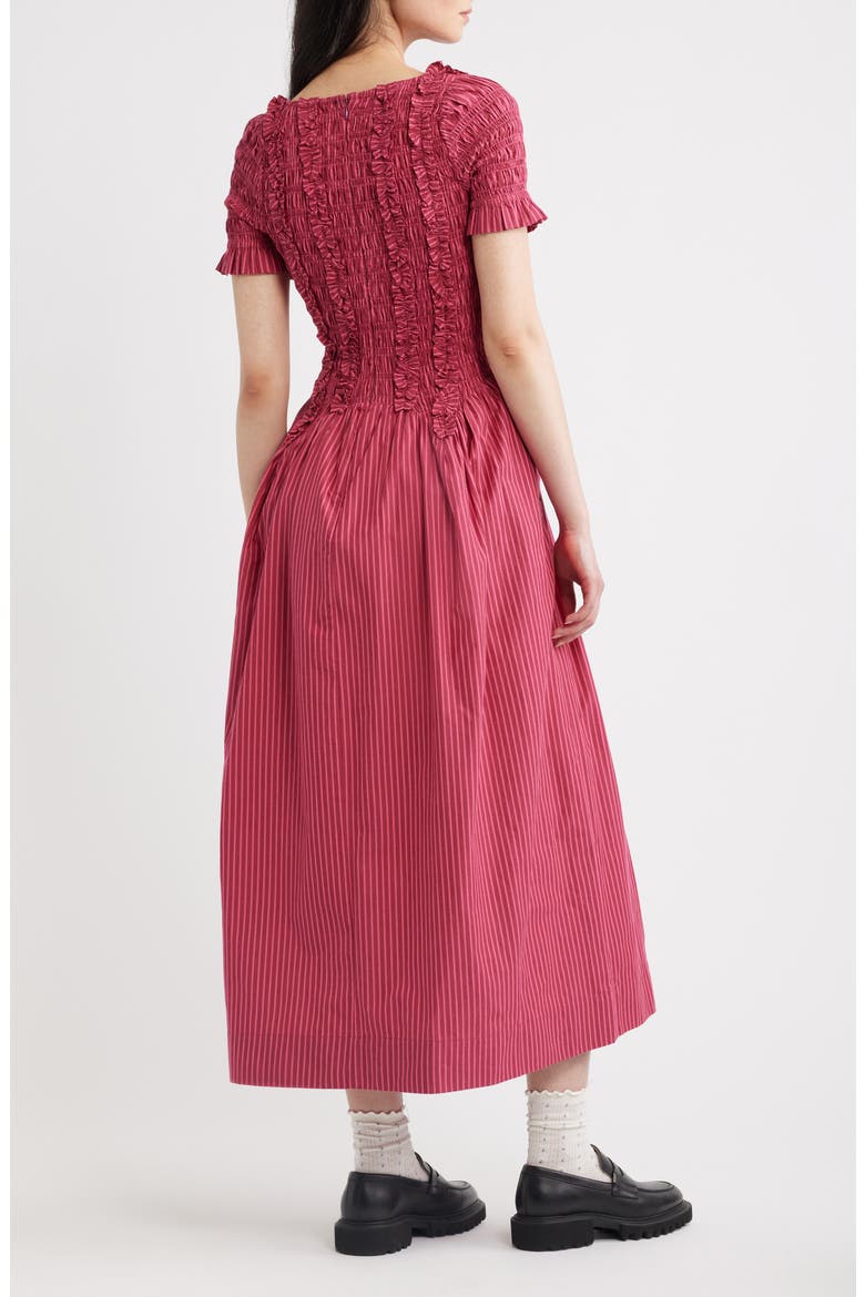Raphaela Ruffle Midi Dress, Alternate, color, BERRY