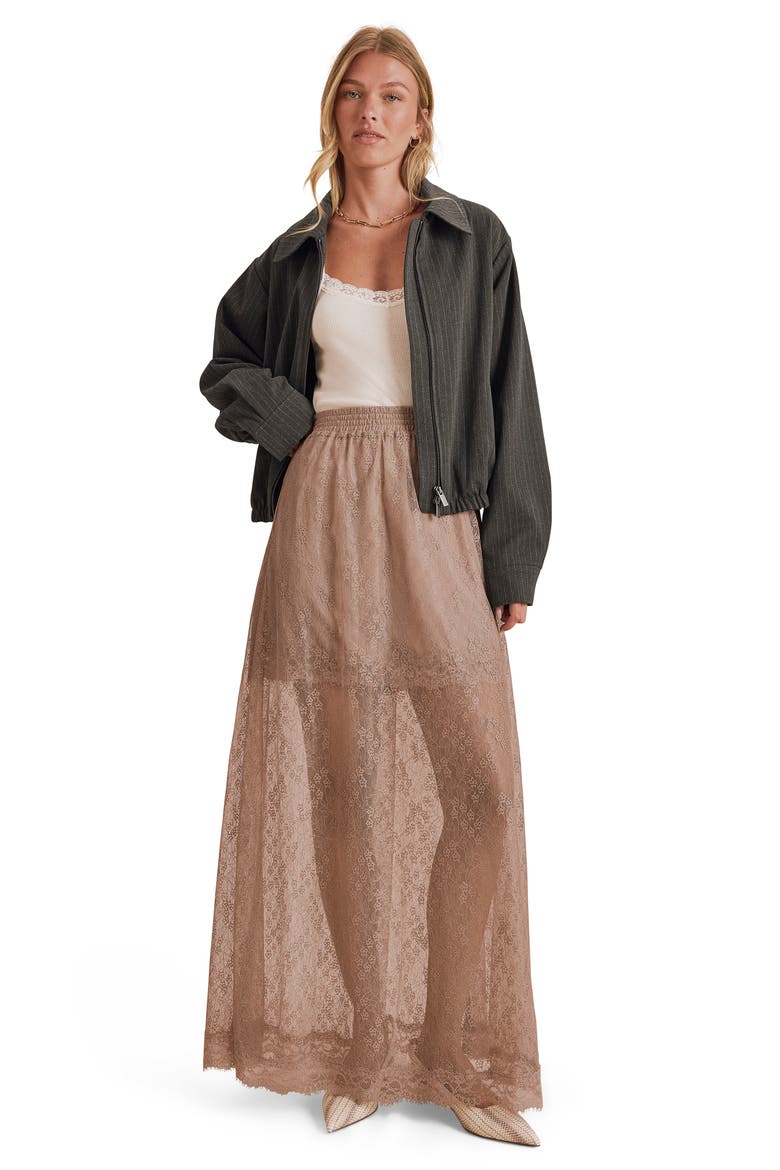 Valley Lace Maxi Skirt, Alternate, color, TAUPE
