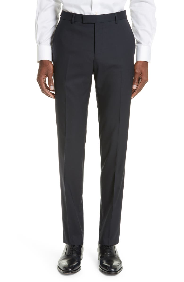 Z Zegna Trim Fit Solid Wool Travel Suit, Alternate, color,
