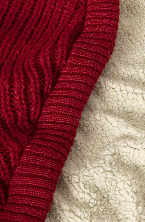 Uncommon Goods Snuggle Up Footsie Blanket In Cherry Red
