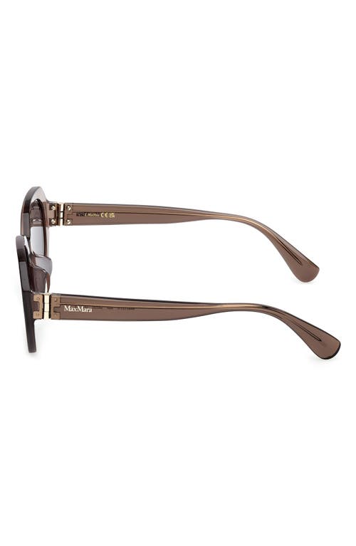 Max Mara 54mm Round Sunglasses In Brown