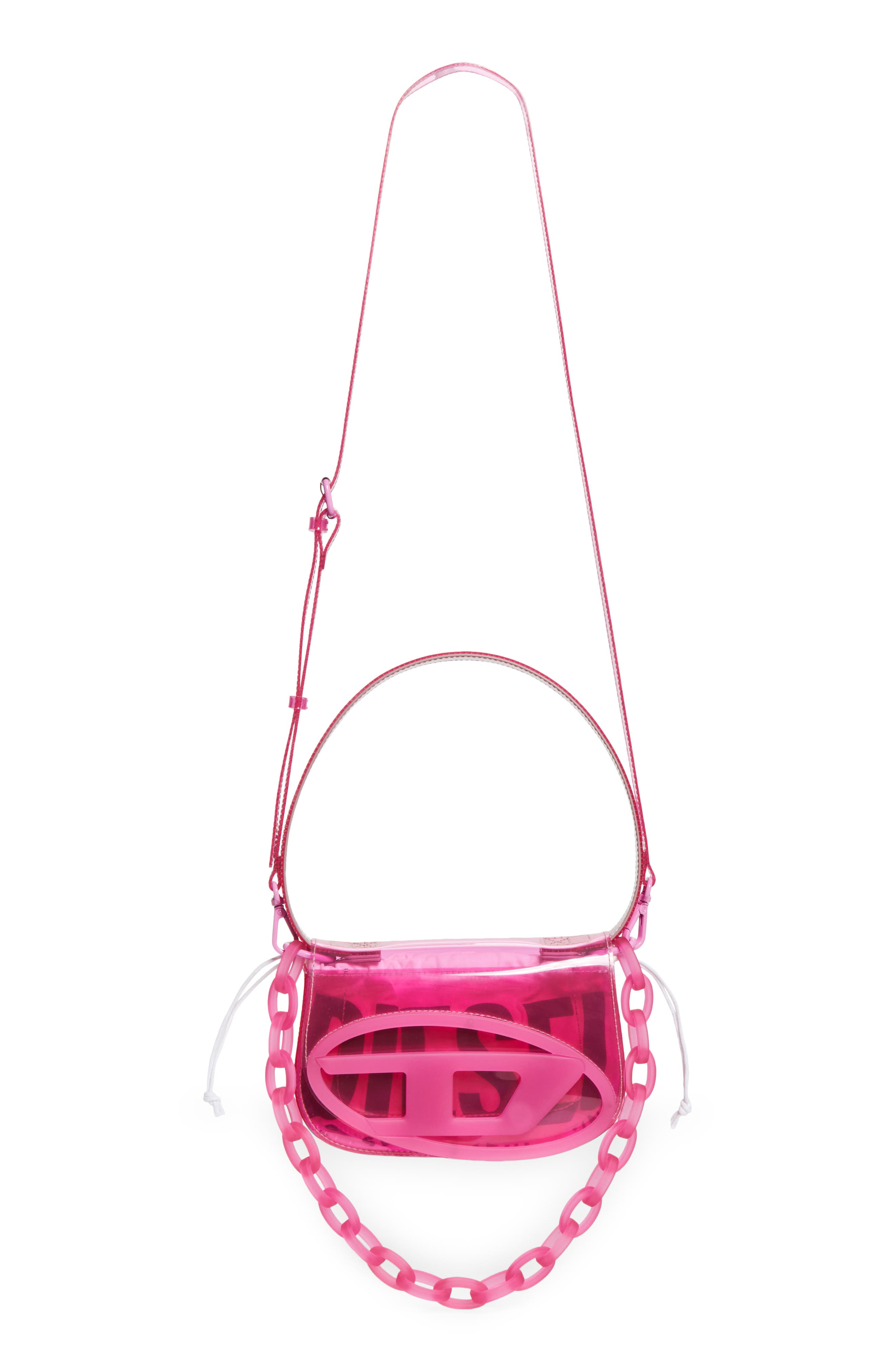 DIESEL<sup>®</sup> 1DR Logo Clear Shoulder Bag, Alternate, color, Pink