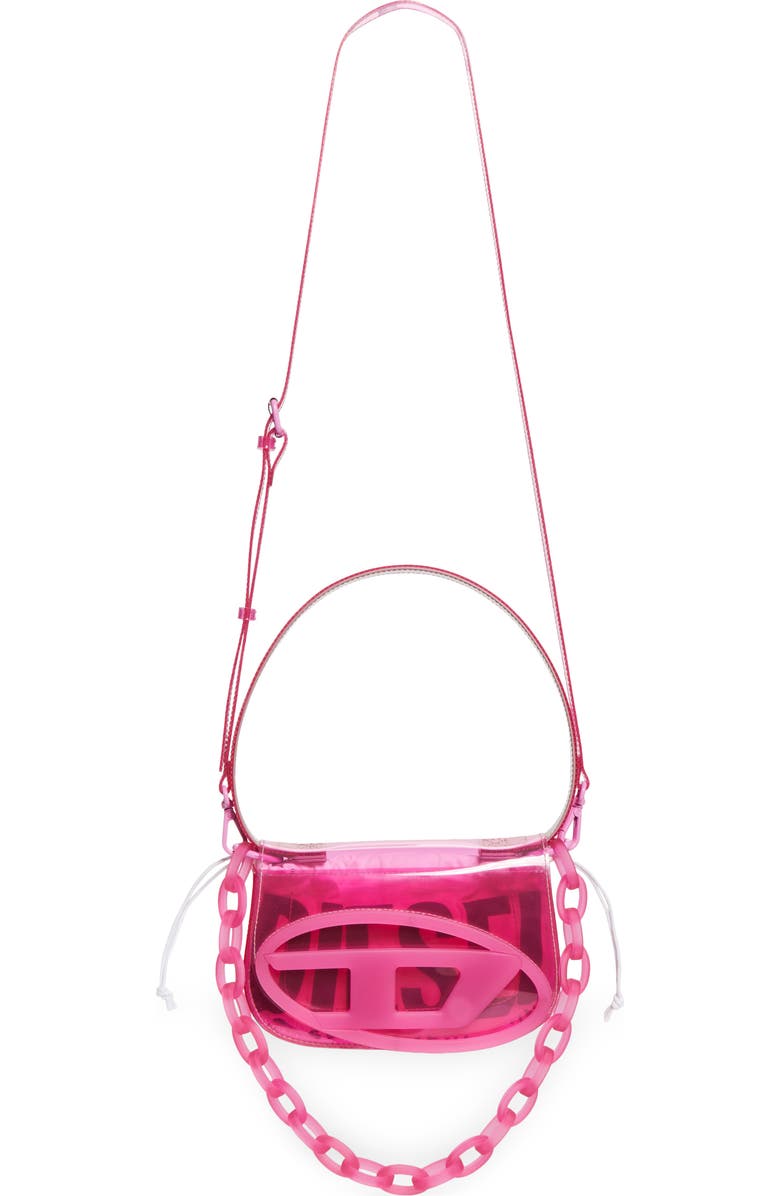 DIESEL<sup>®</sup> 1DR Logo Clear Shoulder Bag, Alternate, color, Pink