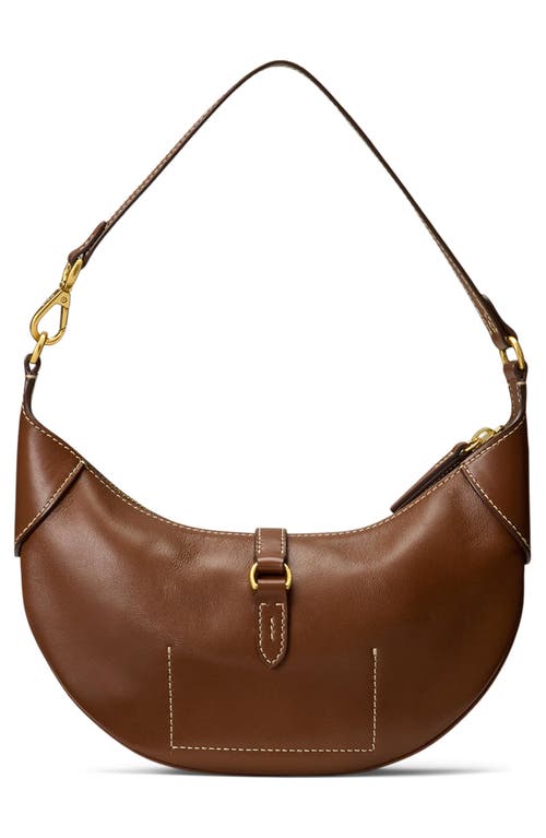 Polo Ralph Lauren Mini Sport Calf Leather Shoulder Bag In Brown