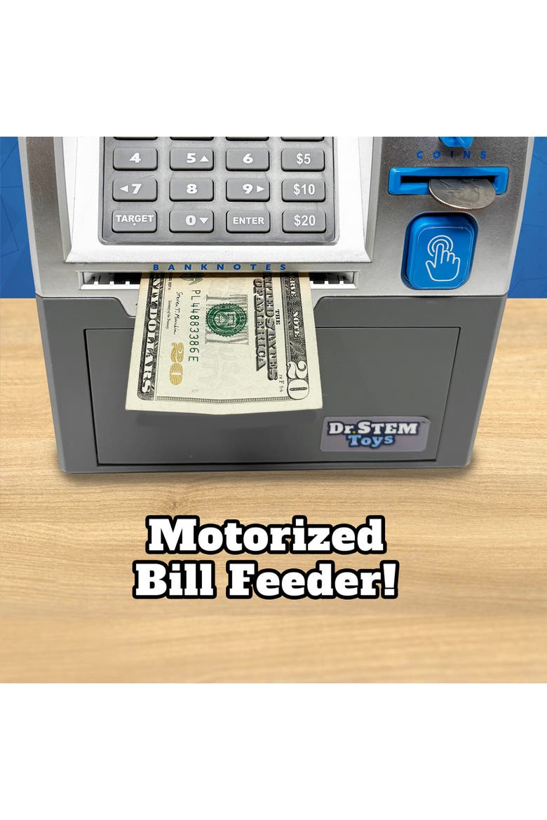 Electronic Atm Bank Real Money Savings Piggy Bank Toy, Alternate, color, Multicolored