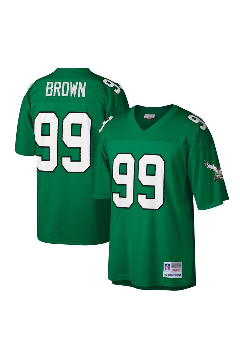 Men's Mitchell & Ness Jerome Brown Kelly Green Philadelphia Eagles Legacy Replica Jersey, Main, color, Kelly Green