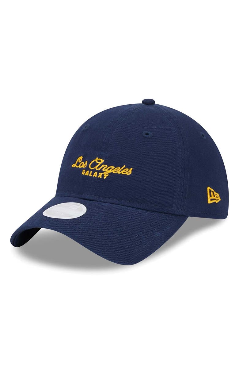 New Era Women's New Era Navy LA Galaxy Throwback 9TWENTY Adjustable Hat, Main, color,