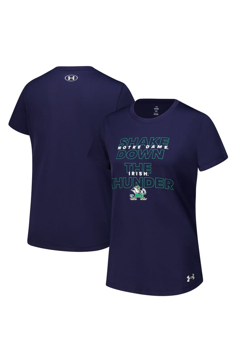 Under Armour Women's Under Armour Navy Notre Dame Fighting Irish Performance T-Shirt, Main, color, 