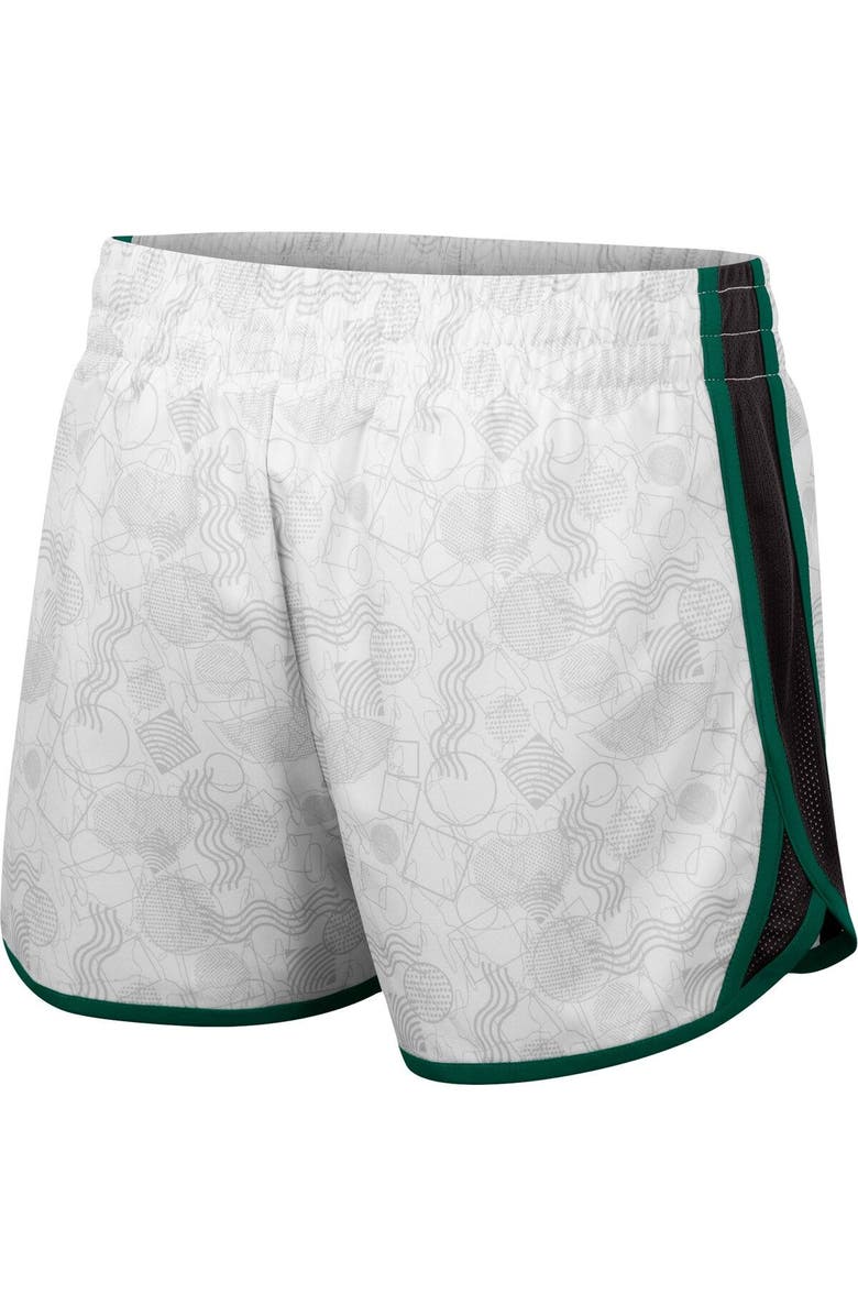COLOSSEUM Women's Colosseum White Michigan State Spartans The Plastics Geo Print Shorts, Alternate, color, 