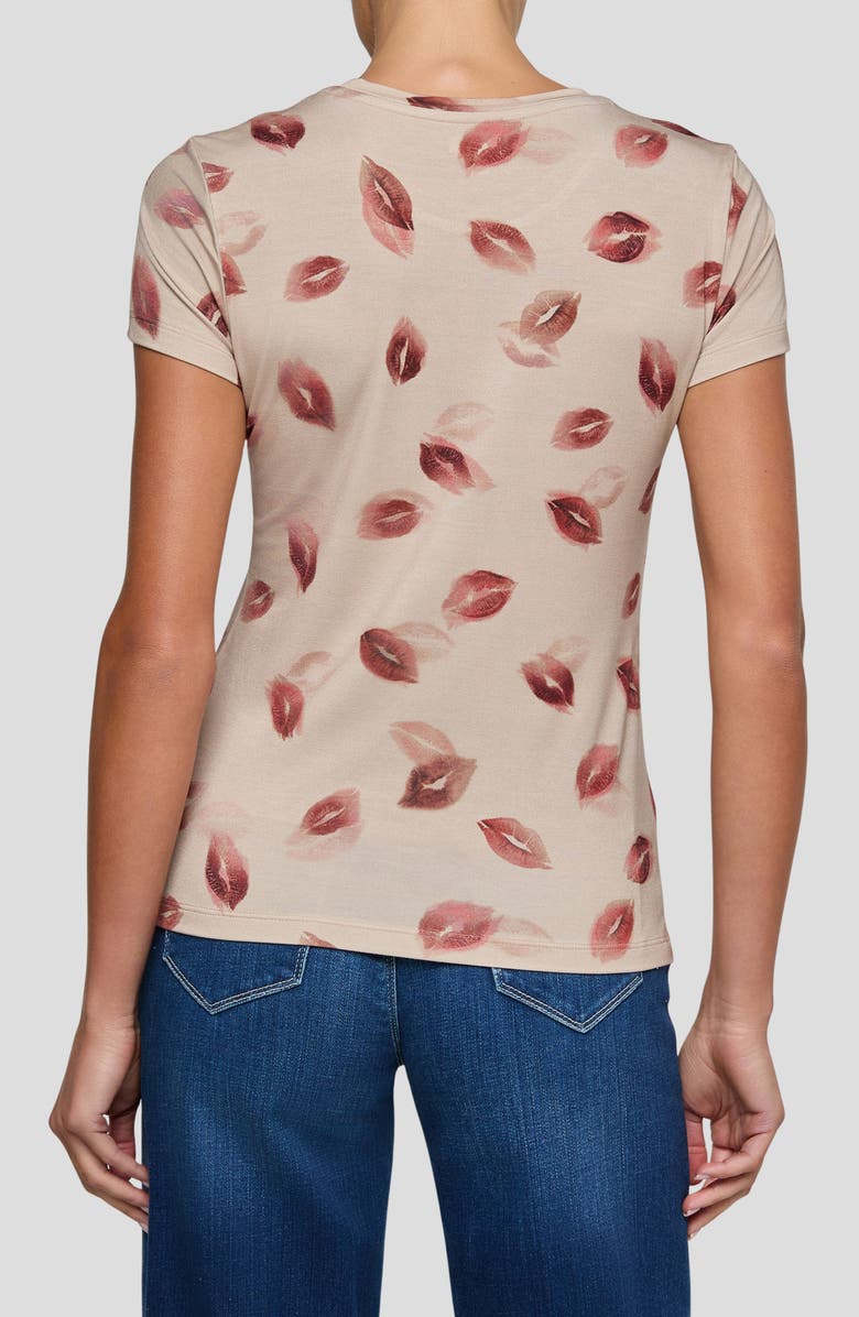 L'AGENCE Ressi Kiss Print T-Shirt, Alternate, color, Taupe/ Dk Red Fd Kiss