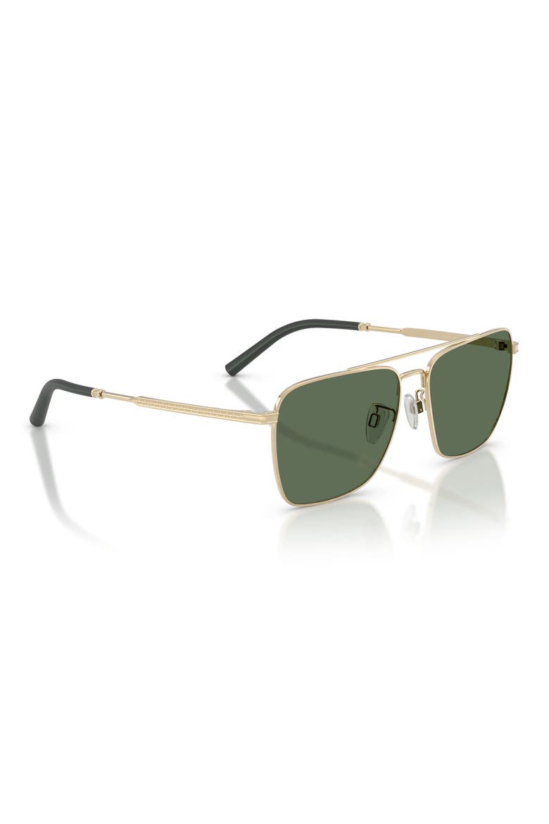 x Roger Federer R-15 Polarized 56mm Square Sunglasses, Alternate, color, BRUSHED GOLD / POLAR