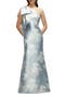 Bow Shoulder Satin Twill Mermaid Gown