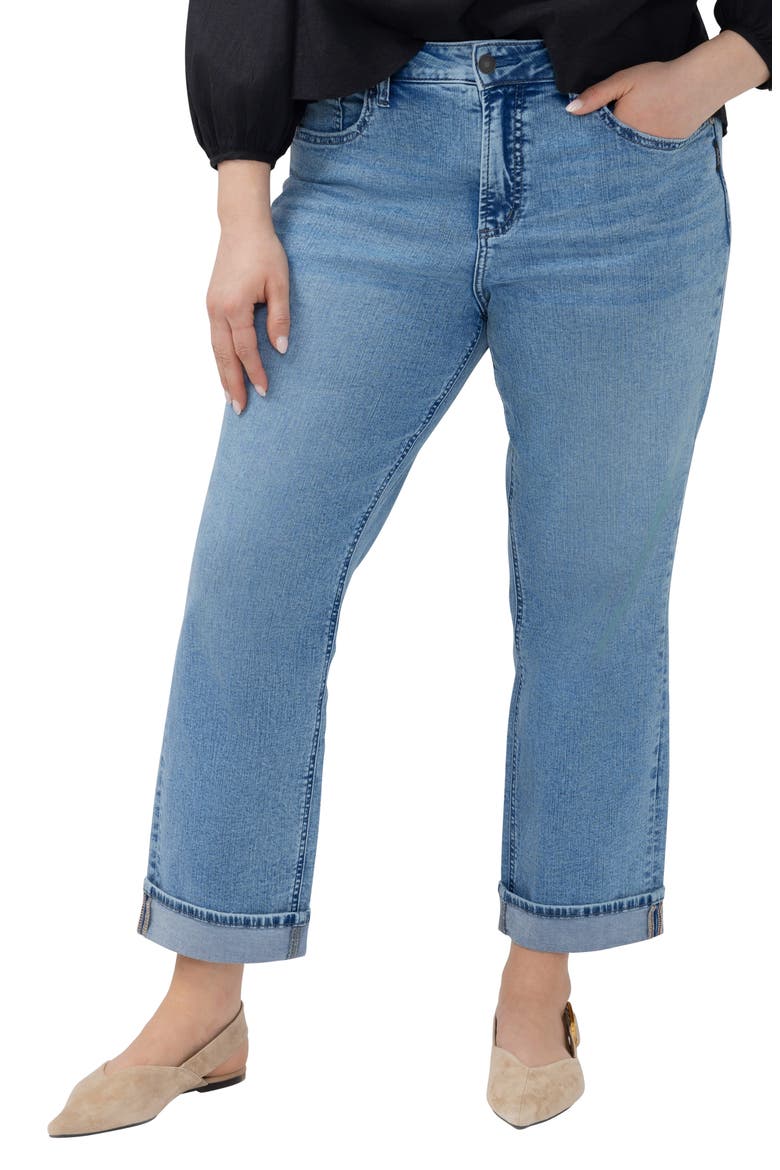 Avery Curvy High Waist Straight Leg Jeans, Main, color, BLUEBELLE