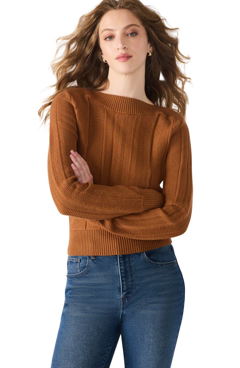 Steve Madden Serra Boat Neck Sweater, Alternate, color, Pumpkin Spice