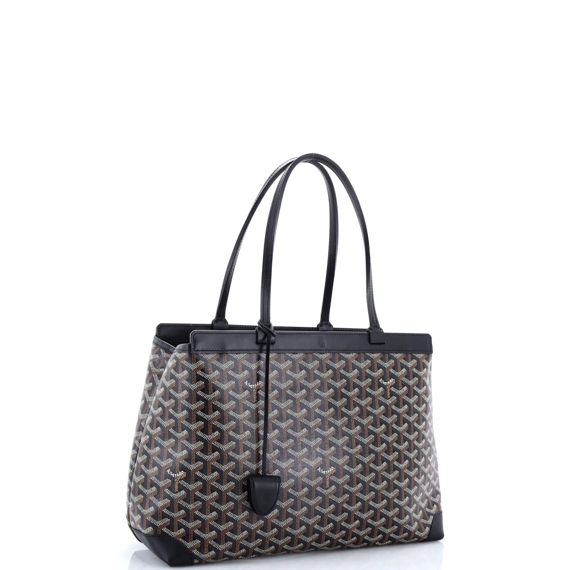 Pre-Owned Goyard Bellechasse Bag Coated Canvas PM, Alternate, color, Black