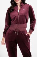 GUESS Couture Velour Zip-Up Sweatshirt