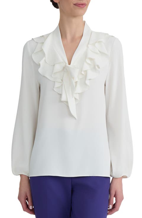 Ruffle Tie Neck Top