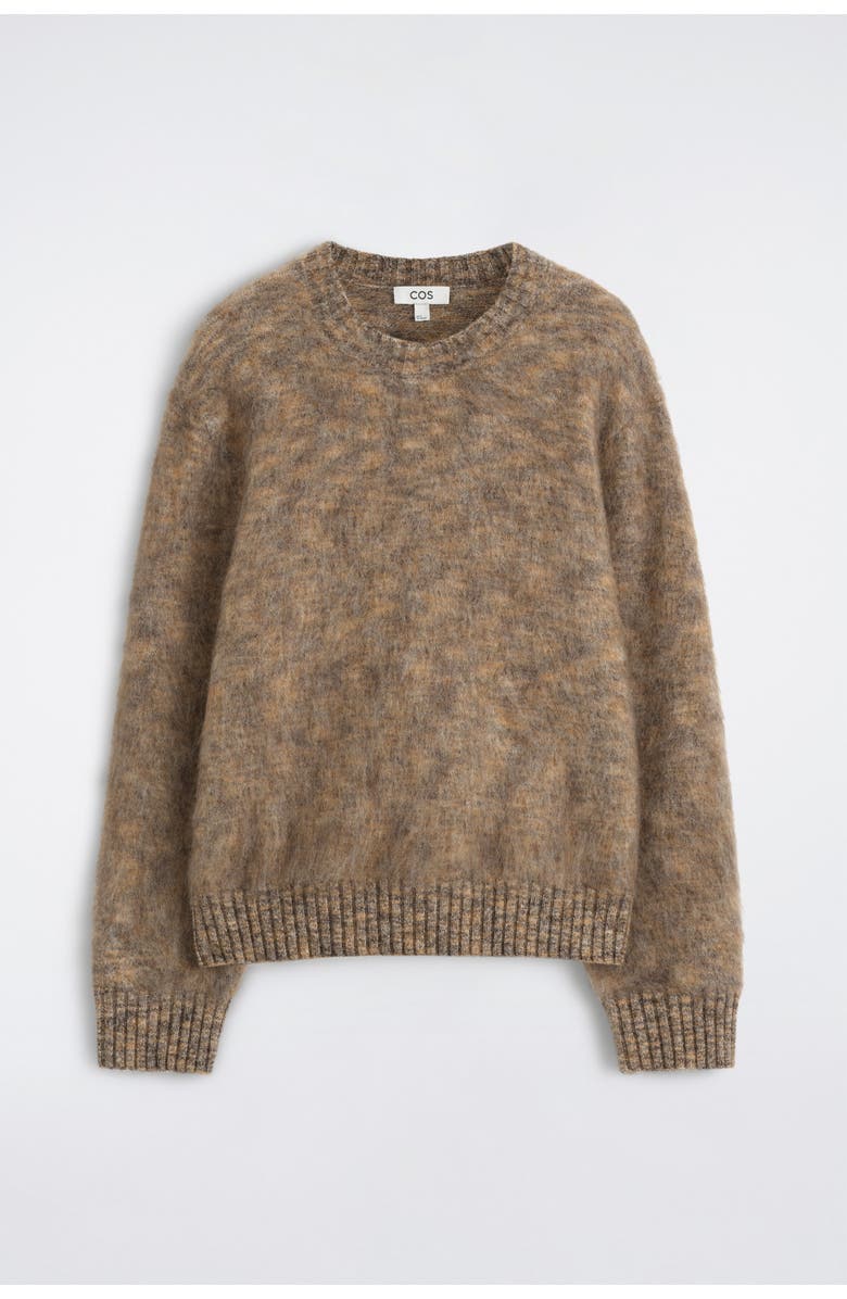 COS Space-dyed Mohair-blend Crew-neck Jumper, Alternate, color, Brown