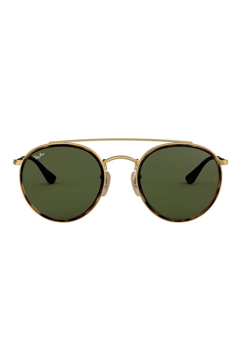 51mm Aviator Sunglasses, Main, color, GOLD/ GREEN