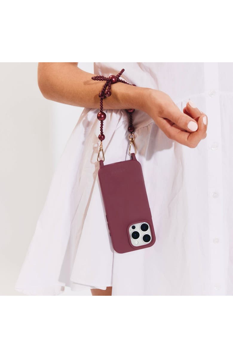 Cordée Cases Burgundy Bow Phone Wristlet Set - iPhone 17 Air/Pro/Max, Alternate, color, Iphone 17