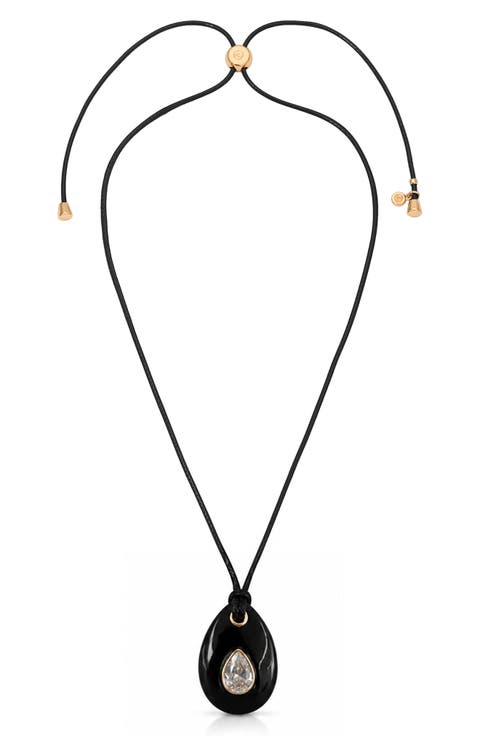 Teardrop Cord Pendant Necklace