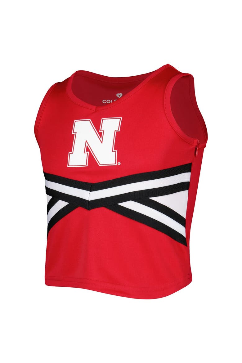 Girls Youth Colosseum Scarlet Nebraska Huskers Carousel Cheerleader Set, Alternate, color, Scarlet